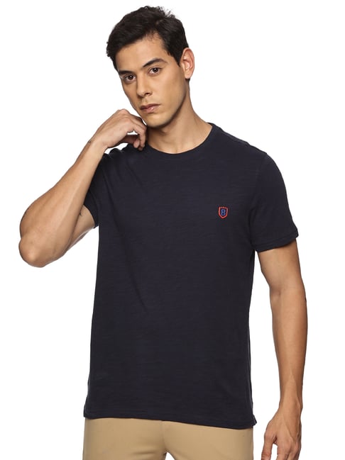 DOMIN8 Round Neck Short Sleeves Knitted Applique Pure Cotton T-shirt-picture-42