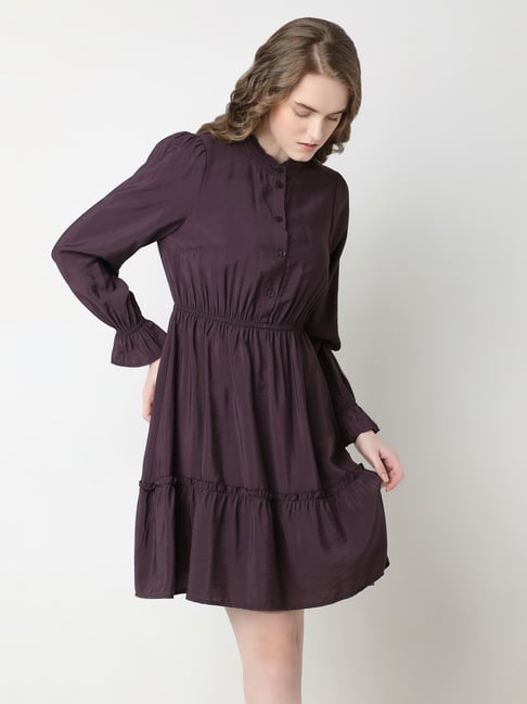 Vero Moda Wine Fit Flare Dress