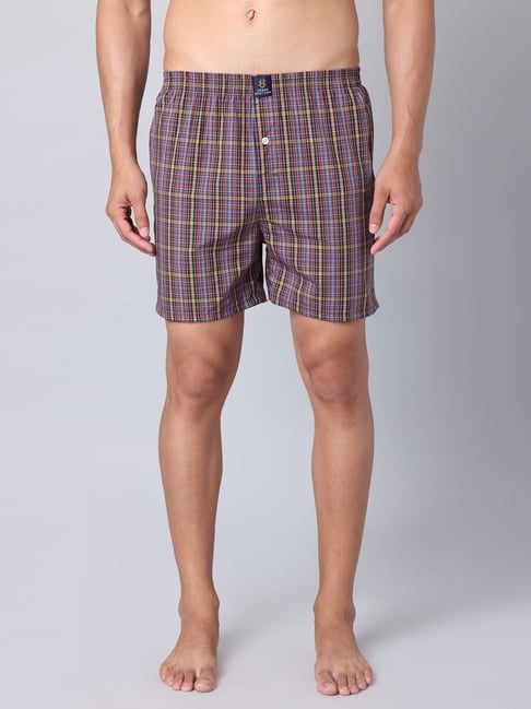 Urban Scottish Multicolored Regular Fit Checks Boxers-picture-41