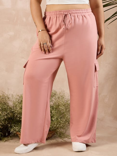 Curve By Kassually Pink Regular Fit High Rise Pants-picture-23