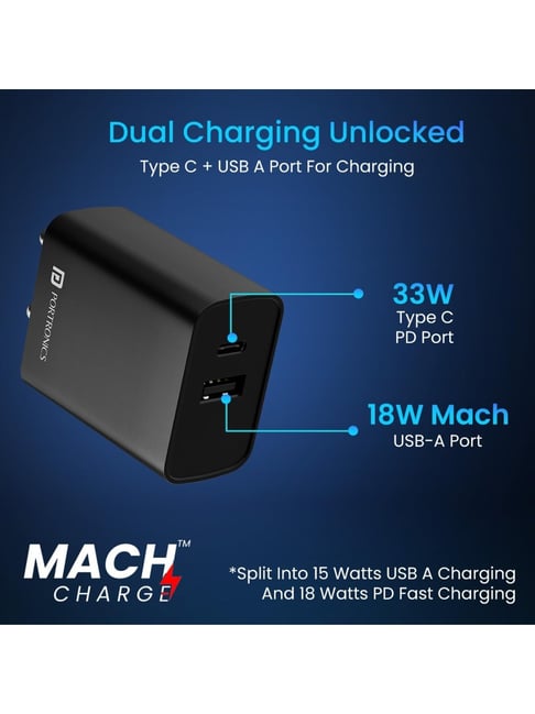 Portronics 33 Watt Fast Charger Type C Buy Portronics Car Power 1C
