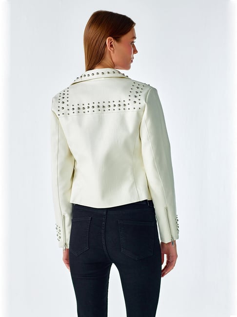 Clothing Jackets Off Shoulder Biker Jacket Cover Story Off White