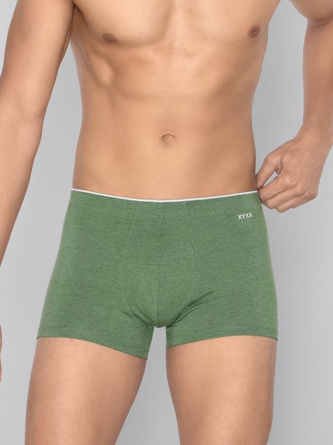XYXX Olive Melange Cotton Trunks-picture-22