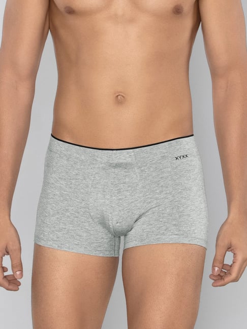 XYXX Light Grey Melange Cotton Trunks-picture-34