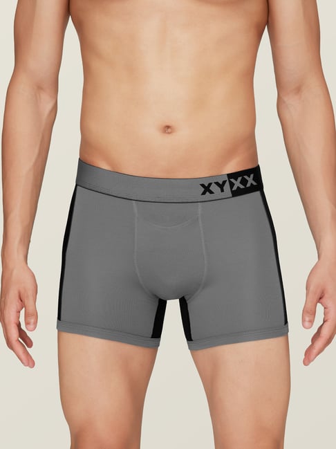 XYXX Grey & Black Micro Modal Trunks-picture-41