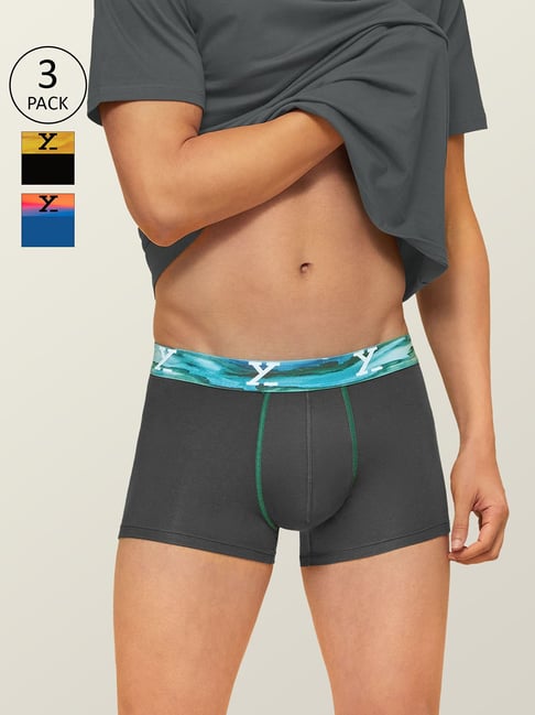 XYXX Multicolor Micro Modal Trunks - Pack of 3-picture-45