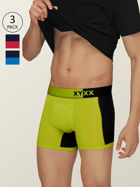XYXX Multicolor Micro Modal Trunks - Pack of 3-picture-46