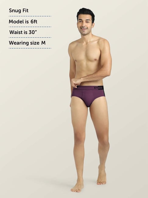 XYXX Grape Wine & Black Micro Modal Briefs