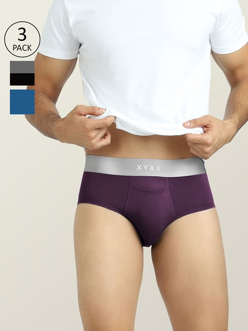 XYXX Multicolor Micro Modal Briefs - Pack of 3-picture-41