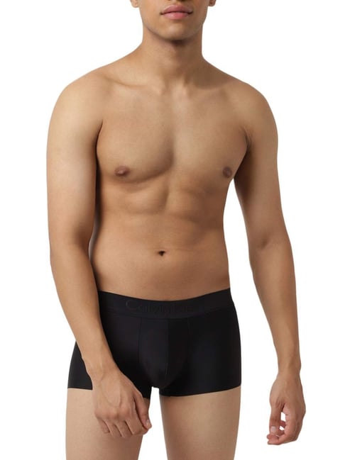 Calvin Klein Black  Regular Fit Logo Printed Trunks