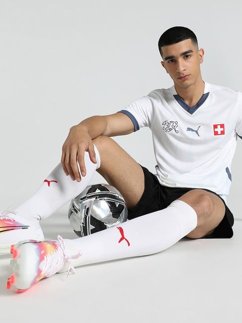 Puma White Regular Fit Printed Switzerland FA Jersey