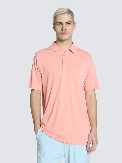 Puma Teamsport Pink Relaxed Fit Texture Polo T-Shirt