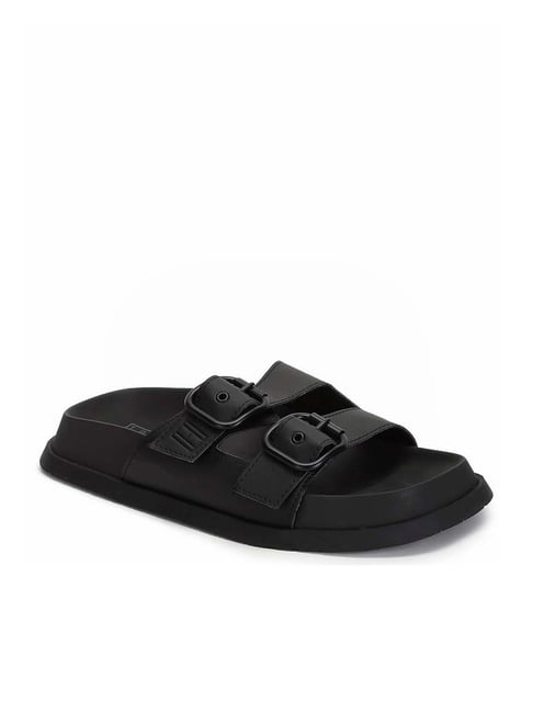 Black slide platform shops sandals