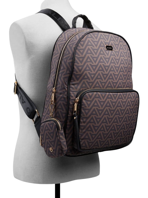 Aldo Brown Synthetic Medium Backpack with Pouch