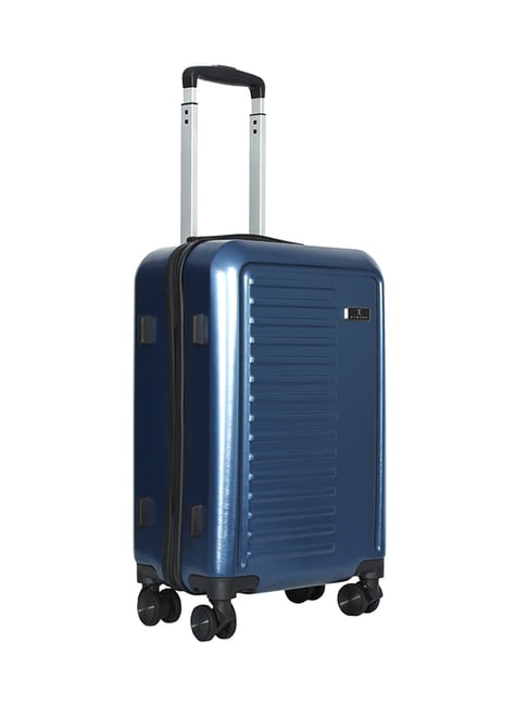 Esbeda Blue Textured Large Checked Luggage