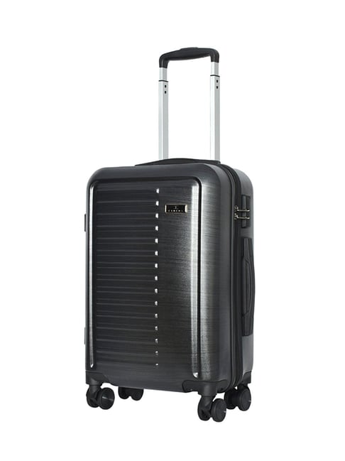 Esbeda Grey Textured Large Checked Luggage