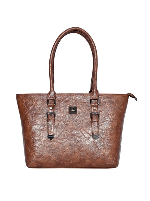 Esbeda Tan Textured Large Tote Bag