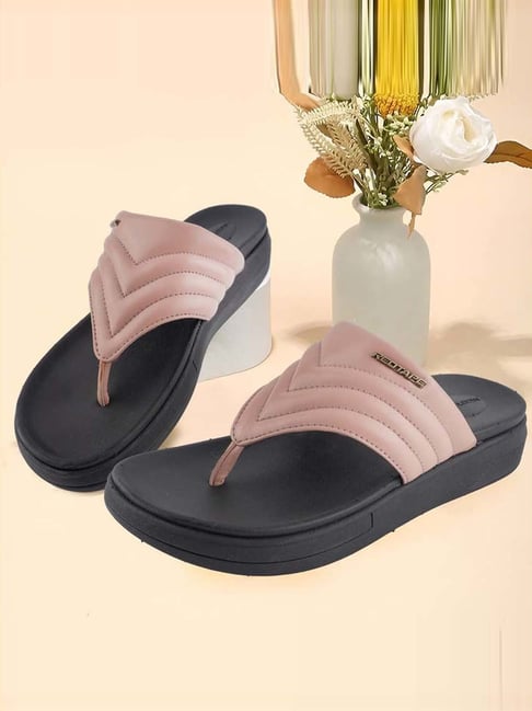 Red Tape Women's Peach Thong Wedges-picture-14