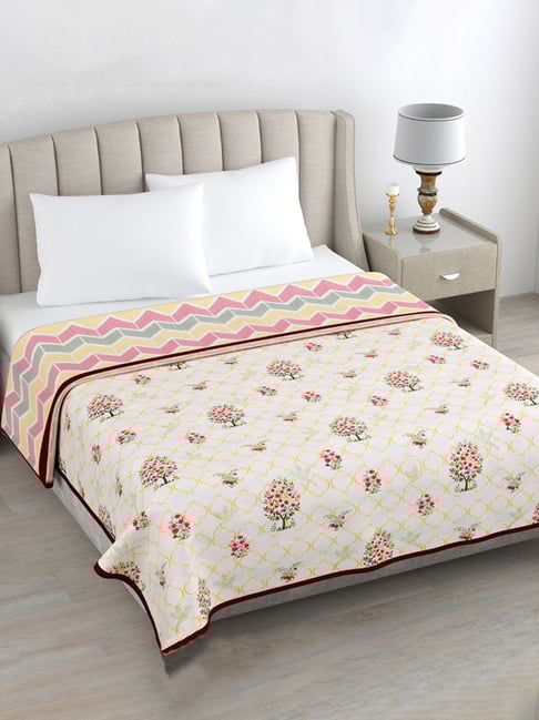 Haus & Kinder Printed Floral Multicolor Cotton Double Dohar