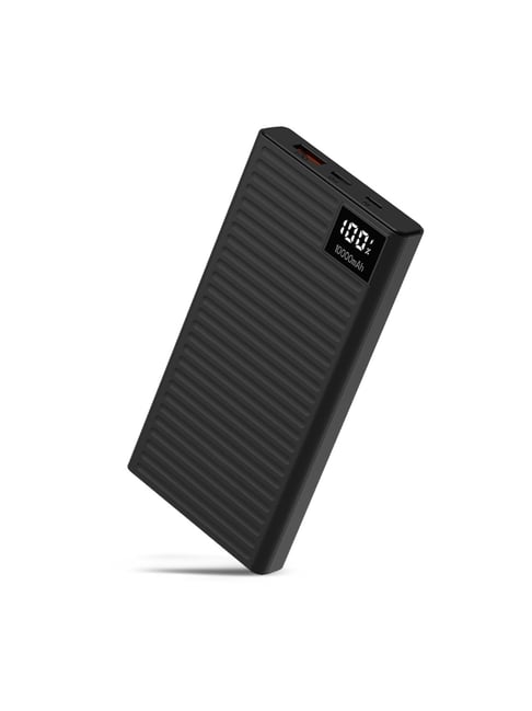 Foxin 22.5W Fast Charging 10000mAh Powerbank with LED Display & QC plus PD Ports (Black)