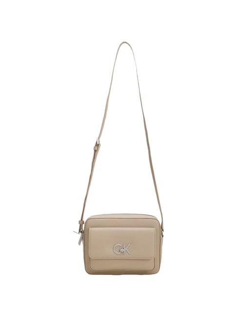 Crossbody Handbag Calvin Klein Lock Satchel CALVIN KLEIN Beige RE