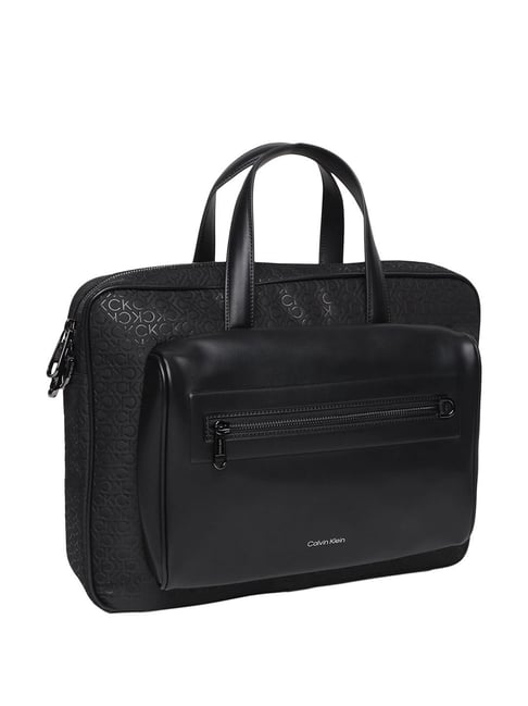Calvin Klein Black Tonal Europe Laptop Bag