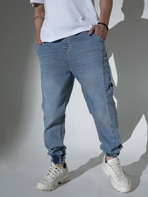 Hubberholme Blue Relaxed Fit Jogger Jeans-picture-13