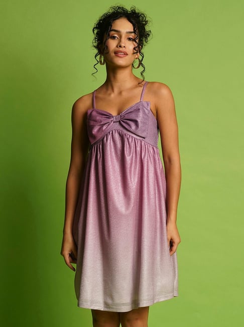 Globus Purple Textured A Line Dress-picture-20