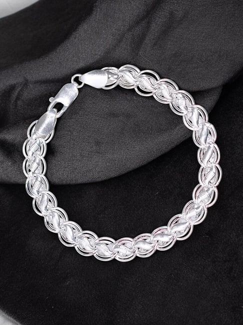 Chandi Ka Mens Sterling Silver Chain Bracelet Chandi Ka Mens