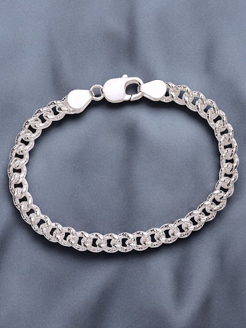 Taraash 925 Sterling Silver Sparkle Chain Bracelet for Men Boys
