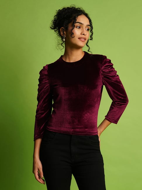 Globus Burgundy Regular Fit Top
