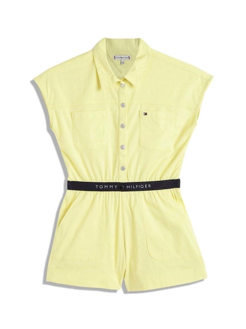 Tommy Hilfiger Girls Yellow Solid Relaxed Fit Jumpsuit-picture-16