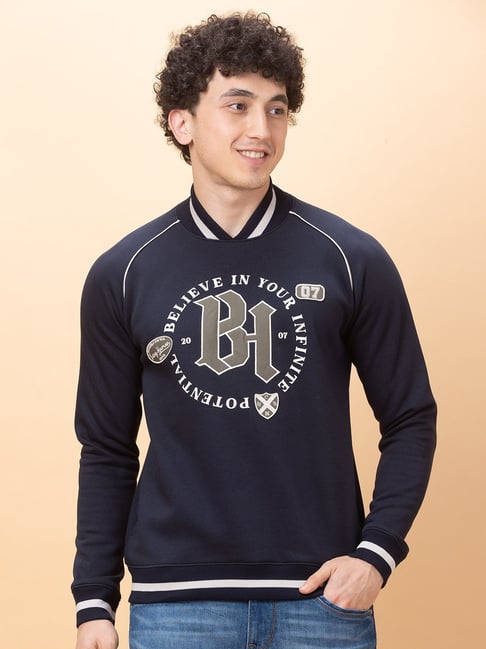 Being Human Navy Regular Fit Printed Sweatshirt-picture-24