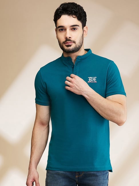 Being Human Grey Regular Fit Henley T-Shirt