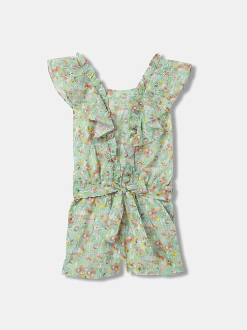 Elle Kids Green Cotton Jumpsuit