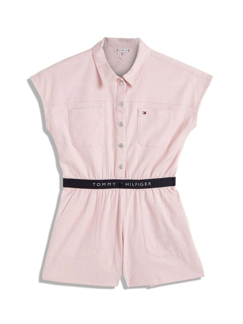 Tommy Hilfiger Girls Pink Solid Relaxed Fit Jumpsuit-picture-23