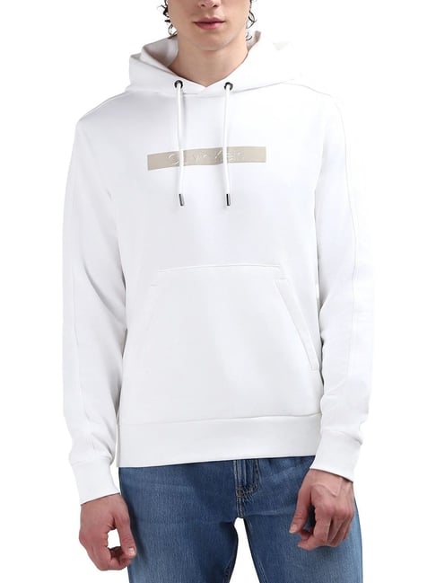 Fleece Hoodie Calvin Klein Men Hoodie Calvin Klein White Regular