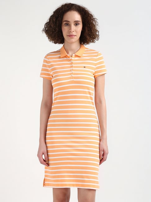 tommy hilfiger orange dress Buy Tommy Hilfiger Orange Smock Scoop Neck Maxi Dress from Next USA