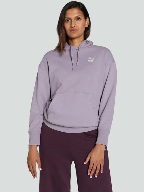 Puma Purple Cotton Sports Hoodie