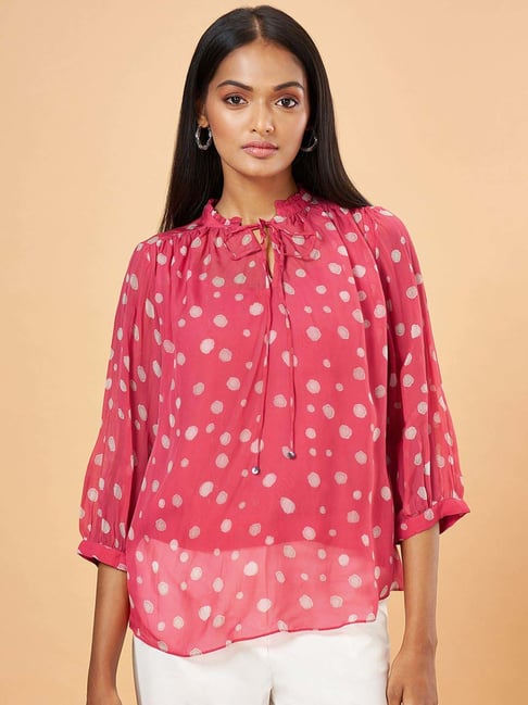 Marigold Lane Pink Cotton Printed Top-picture-29