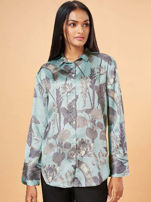 Marigold Lane Blue Printed Shirt-picture-35