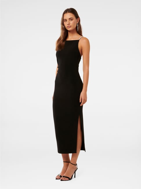 forever new black midi dress May Square-Neck Midi Dress in Black - Size 4 to 16