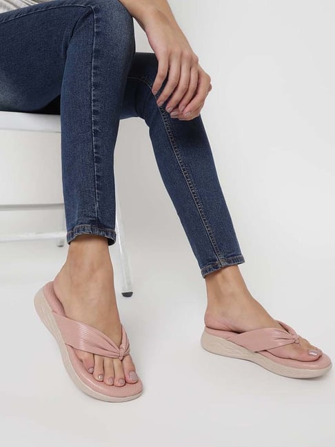 Truffle Collection Women's Beige Thong Wedges-picture-33