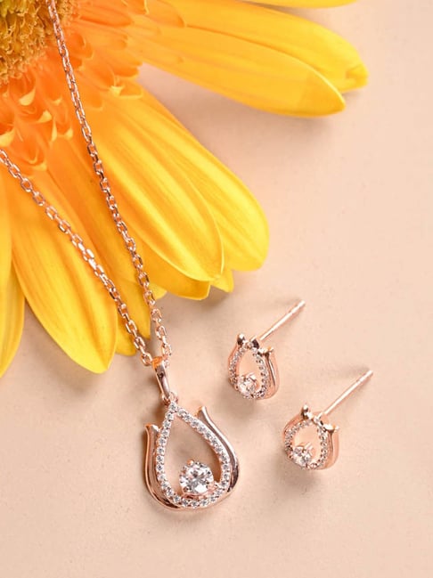 Buy Clara 925 Silver Jewellery Set Online At Best Price Tata CLiQ