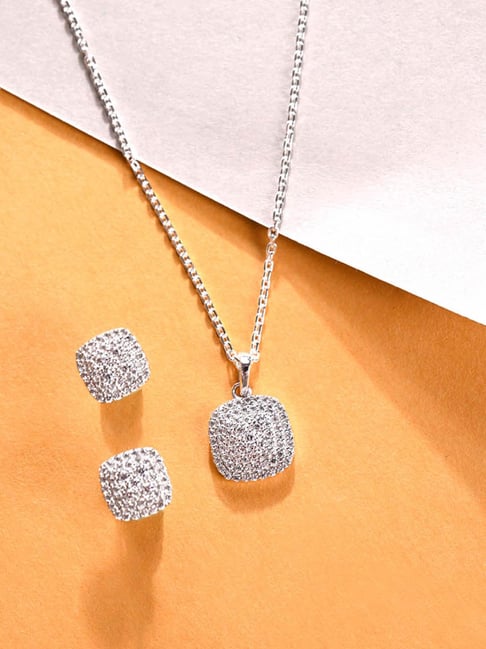 Buy Clara 925 Silver Jewellery Set Online At Best Price Tata CLiQ
