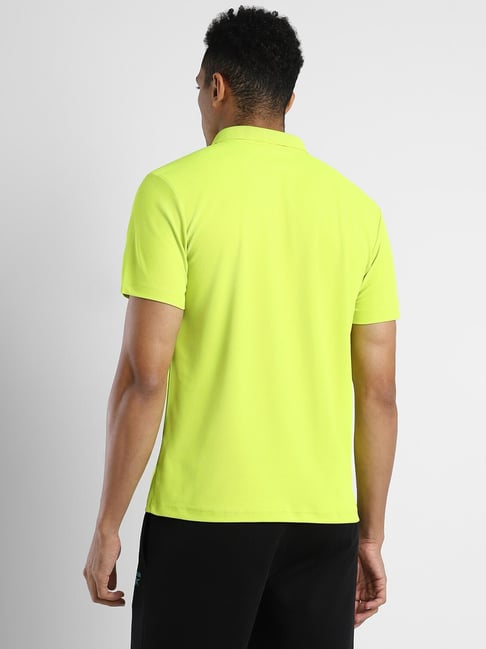 Reebok Lime Green Regular Fit Sports Polo T-Shirt
