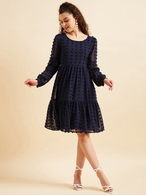 PANIT Navy Self Design Ethnic Dress