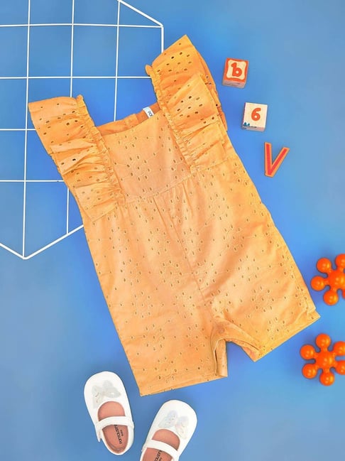 Pantaloons Baby Kids Canteloupe Cotton Textured Pattern Dungaree-picture-38