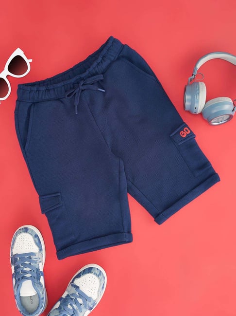 Pantaloons Junior Kids Estate Blue Cotton Regular Fit Short-picture-22