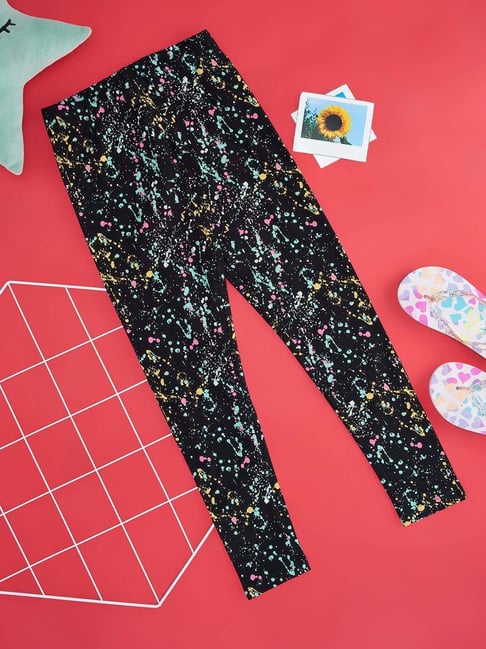 Pantaloons Junior Kids Black Iris Cotton Regular Fit Legging-picture-16